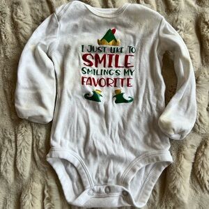 White Smiling Elf Kids One Piece